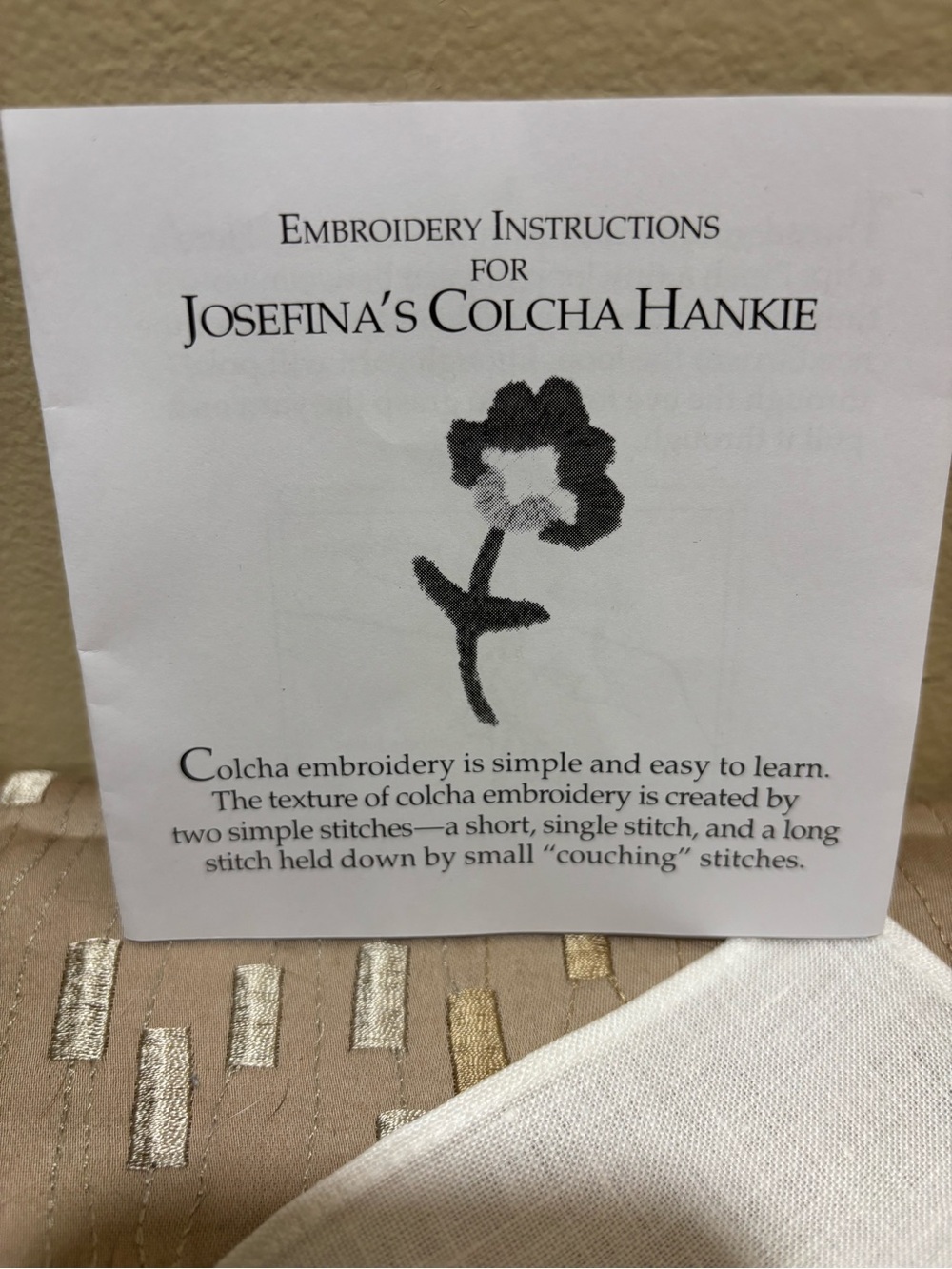 Embroidery Instructions - Black